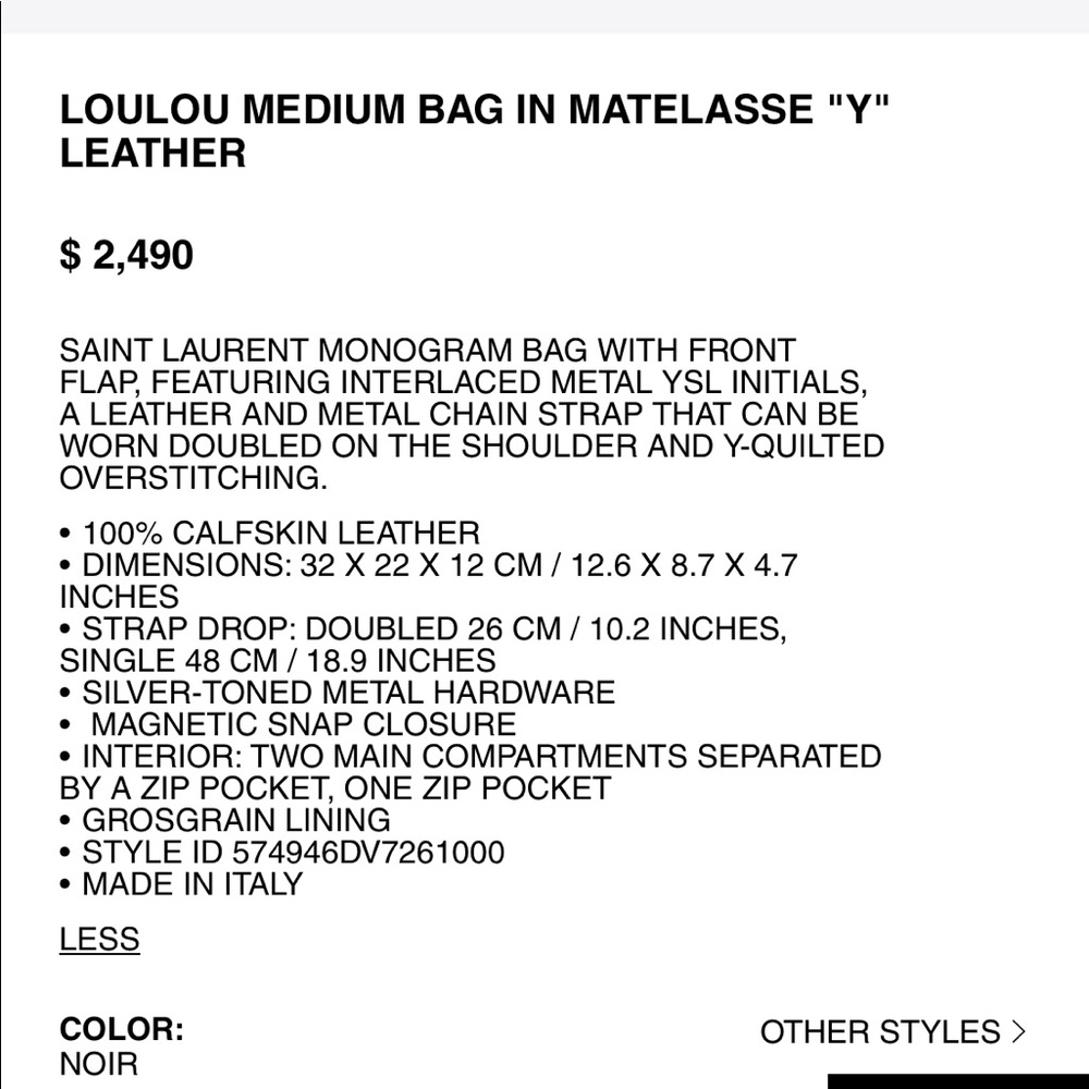 YSL Saint Laurent LouLou Medium in Quilted “Y” Leather - Picture 13 of 15